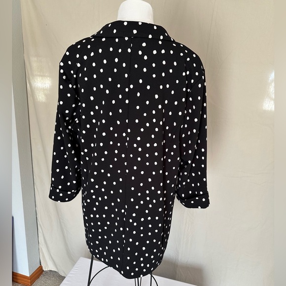Polka Dot Blazer Maurices Versa Jacket open front black and white XXL elbow - Picture 10 of 16